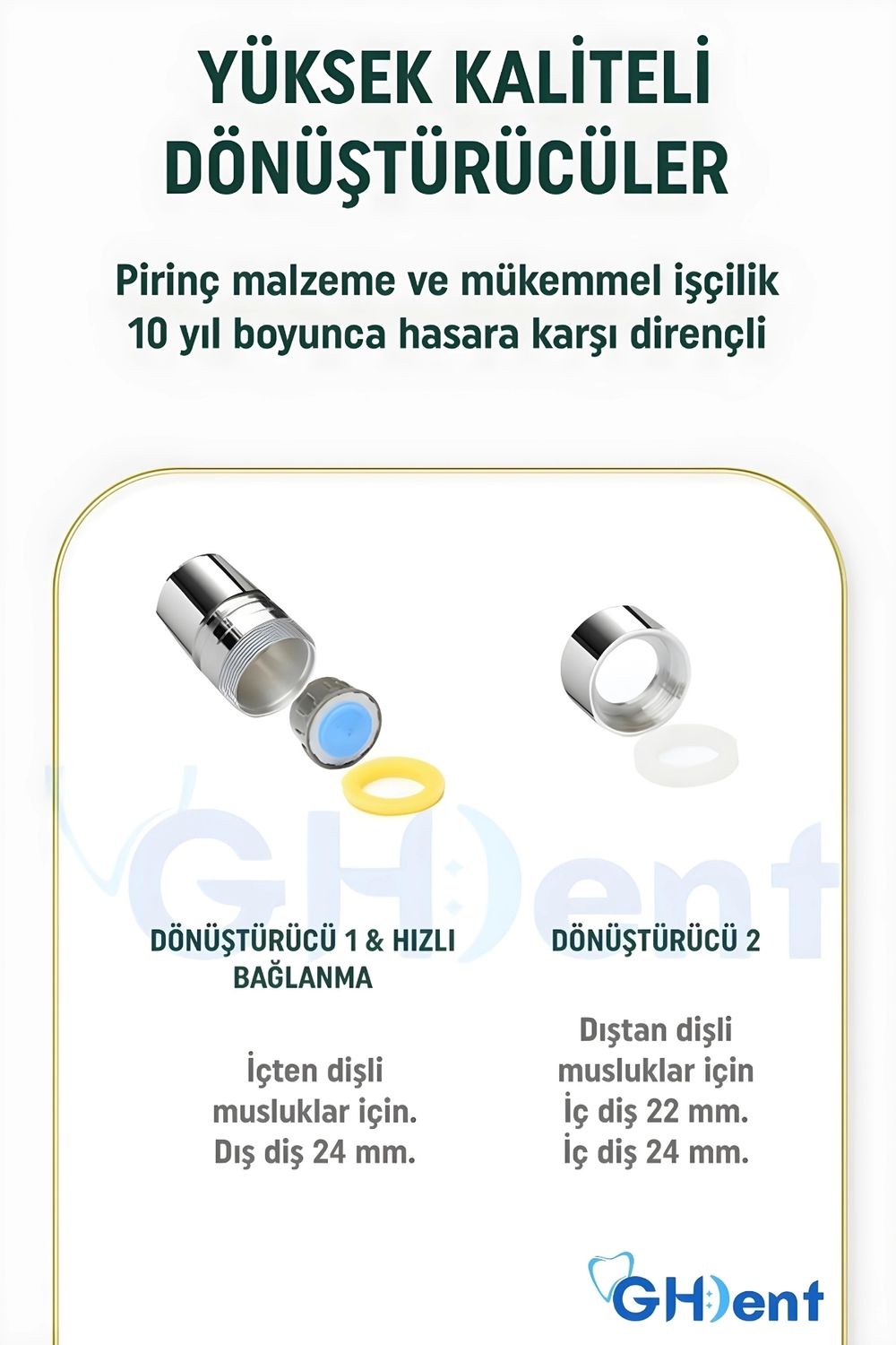 GH DENT Ağız Diş Duşu 3 Başlıklı Tazyik Ayarlı